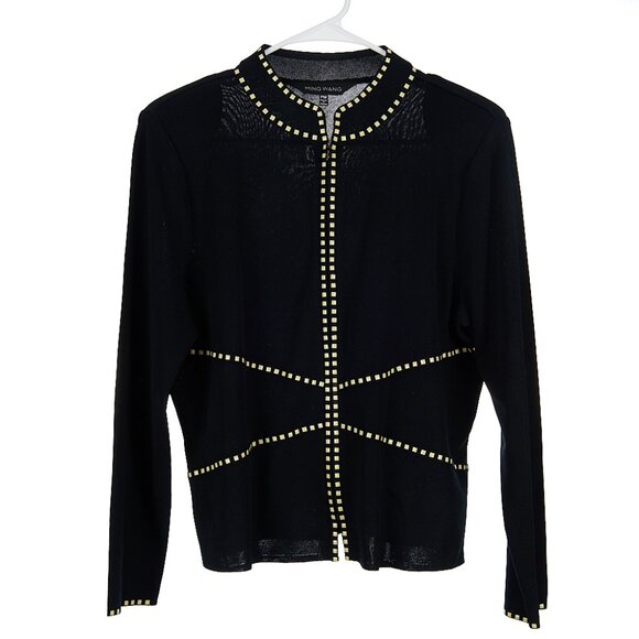 Ming Wang Sweaters - Ming Wang Black Zip Up Cardigan Sweater Women's Size Petite Medium